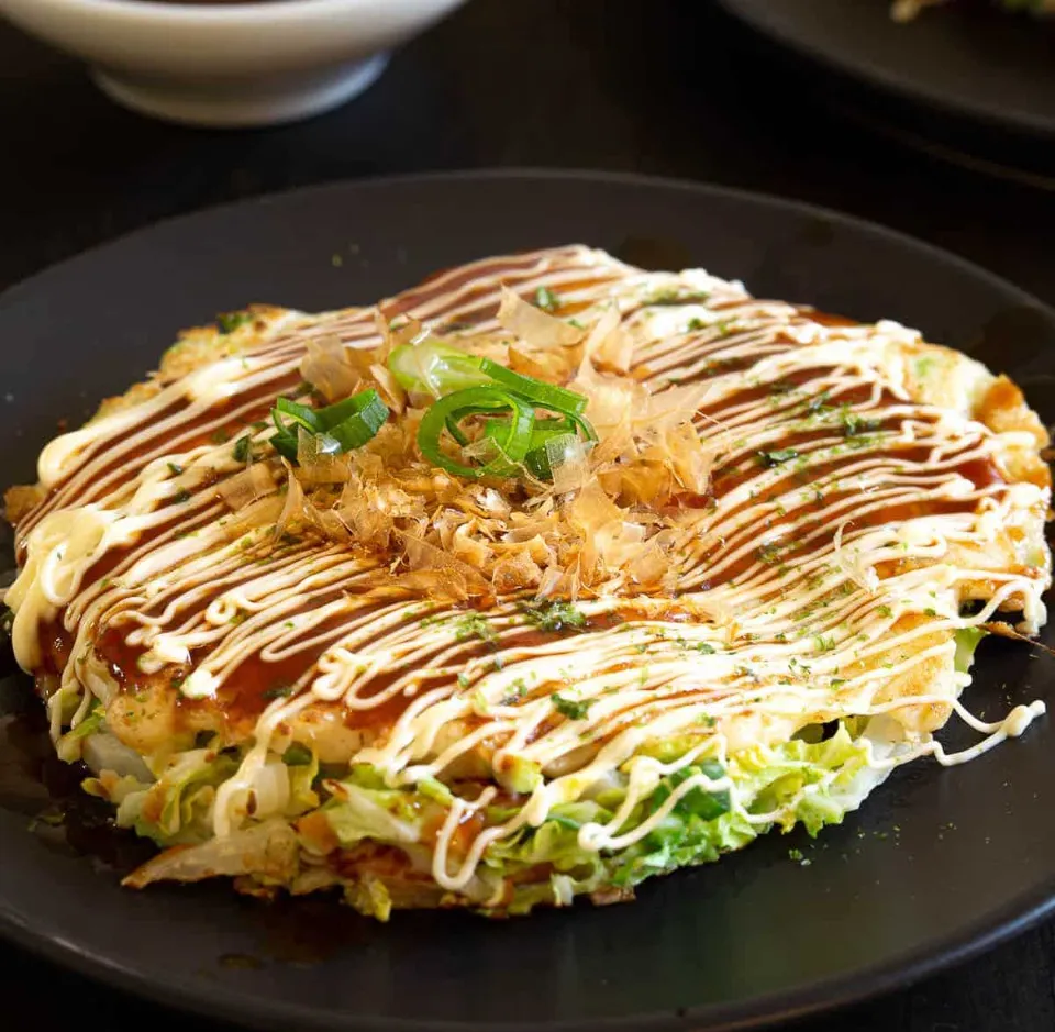 Okonomiyaki Japanese Pancake.